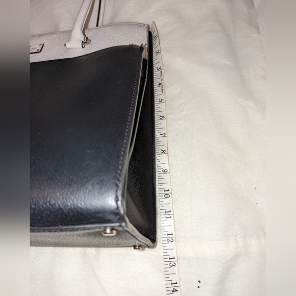 KATE SPADE Grove Street Maeve Zip Tote Leather Laptop Pocket Black White GUC - Picture 2 of 14